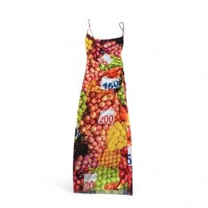 Zara Multicolor Fruit Print Maxi Dress